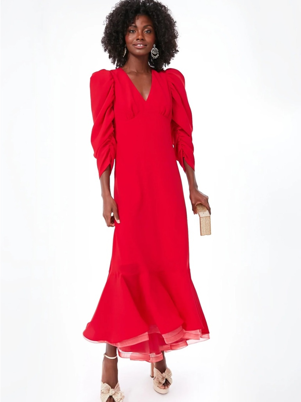 Tuckernuck Kensington maxi dress long puff sleeve size M